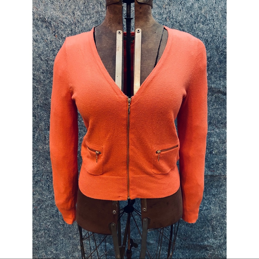 Forever 21 Peach Zip Up Cardigan